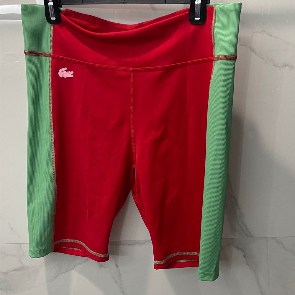 Lacoste Red and Green Sports Shorts